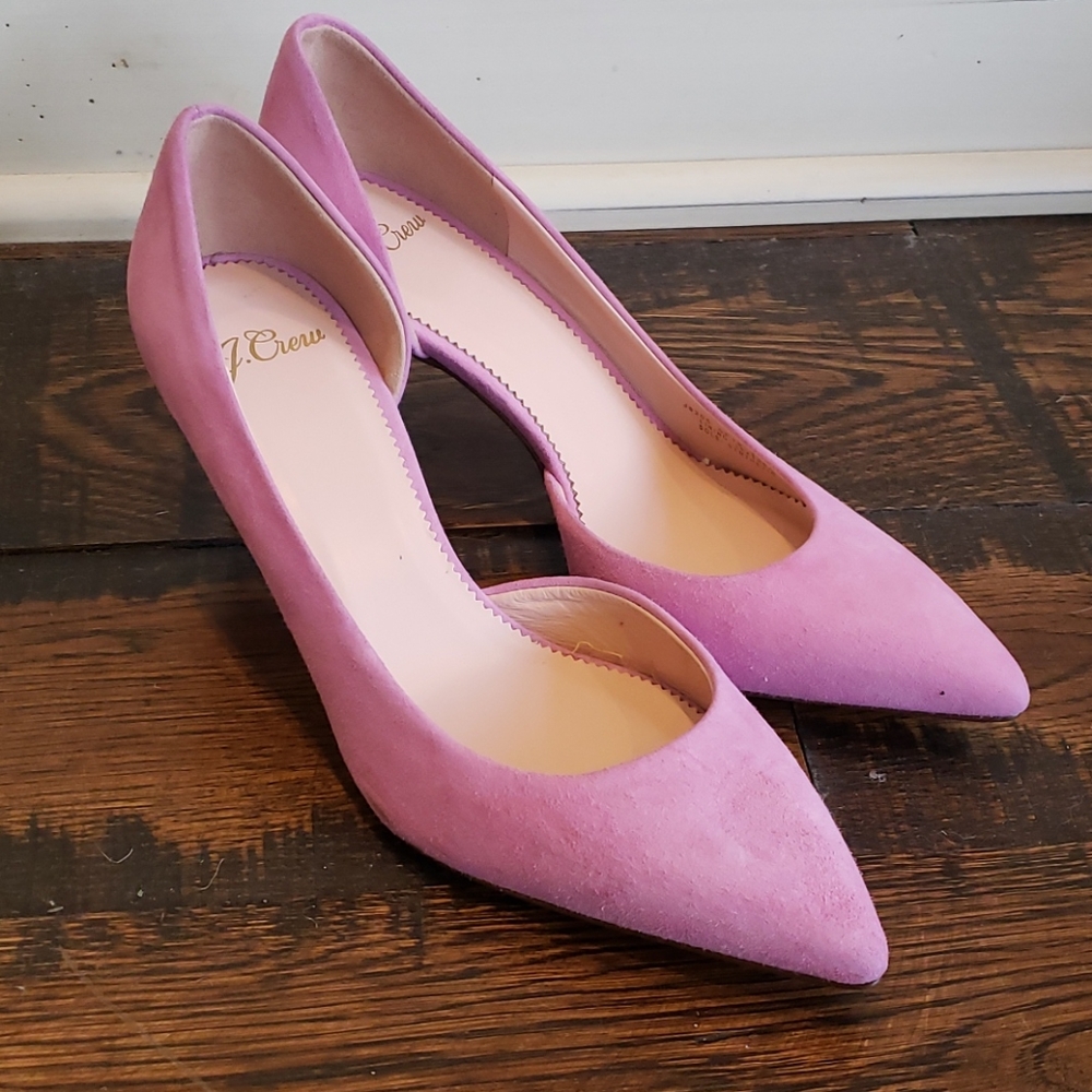 J.Crew Lucie suede pumps J8205 pink heels